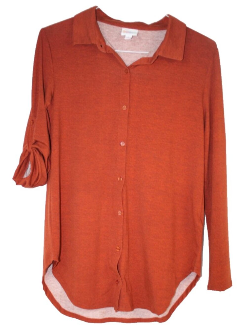 LuLaRoe VALENTINA Button-Up Shirt Women's Top NWT Size S Small Harvest Orange